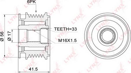 LYNXauto PA-1001 - Riemenscheibe, Generator alexcarstop-ersatzteile.com