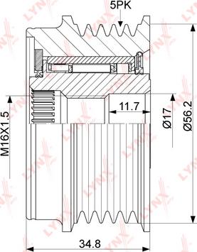 LYNXauto PA-1012 - Riemenscheibe, Generator alexcarstop-ersatzteile.com