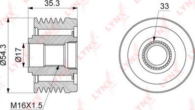 LYNXauto PA-1036 - Riemenscheibe, Generator alexcarstop-ersatzteile.com