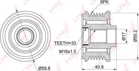 LYNXauto PA-1073 - Riemenscheibe, Generator alexcarstop-ersatzteile.com