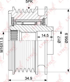 LYNXauto PA-1131 - Riemenscheibe, Generator alexcarstop-ersatzteile.com