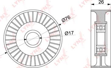 LYNXauto PB-5264 - Umlenk / Führungsrolle, Keilrippenriemen alexcarstop-ersatzteile.com