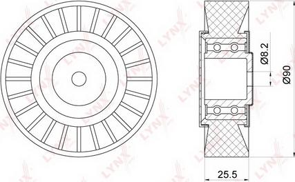 LYNXauto PB-7036 - Umlenk / Führungsrolle, Keilrippenriemen alexcarstop-ersatzteile.com