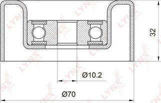 LYNXauto PB-7032 - Umlenk / Führungsrolle, Keilrippenriemen alexcarstop-ersatzteile.com