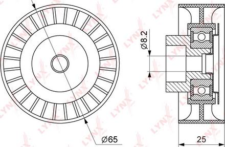 LYNXauto PB-7154 - Umlenk / Führungsrolle, Keilrippenriemen alexcarstop-ersatzteile.com