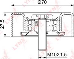 LYNXauto PB-7203 - Umlenk / Führungsrolle, Keilrippenriemen alexcarstop-ersatzteile.com