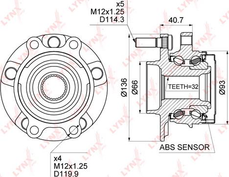 LYNXauto WH-1473 - Radlagersatz alexcarstop-ersatzteile.com