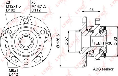 LYNXauto WH-1119 - Radlagersatz alexcarstop-ersatzteile.com