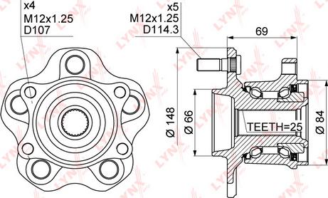 LYNXauto WH-1356 - Radlagersatz alexcarstop-ersatzteile.com