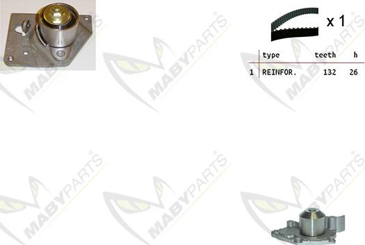 Mabyparts OBKWP0094 - Wasserpumpe + Zahnriemensatz alexcarstop-ersatzteile.com