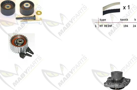 Mabyparts OBKWP0054 - Wasserpumpe + Zahnriemensatz alexcarstop-ersatzteile.com