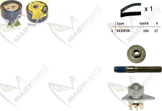 Mabyparts OBKWP0063 - Wasserpumpe + Zahnriemensatz alexcarstop-ersatzteile.com