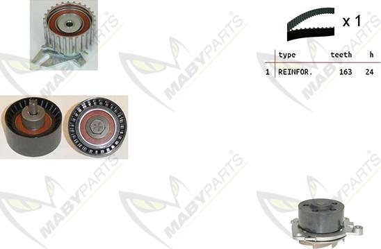 Mabyparts OBKWP0088 - Wasserpumpe + Zahnriemensatz alexcarstop-ersatzteile.com