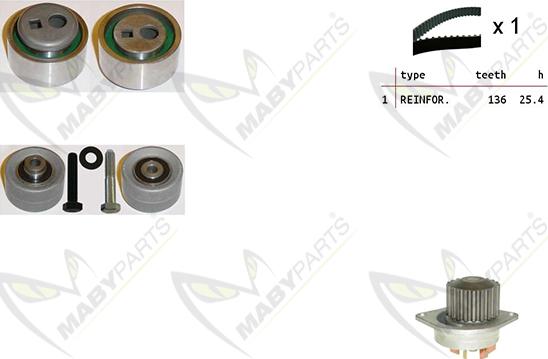 Mabyparts OBKWP0087 - Wasserpumpe + Zahnriemensatz alexcarstop-ersatzteile.com