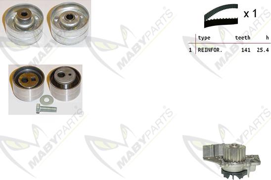 Mabyparts OBKWP0076 - Wasserpumpe + Zahnriemensatz alexcarstop-ersatzteile.com