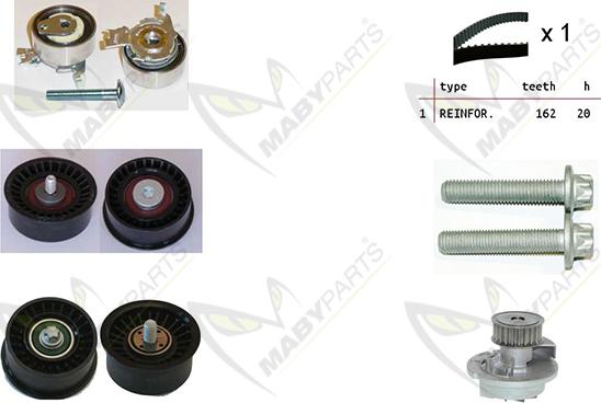 Mabyparts OBKWP0163 - Wasserpumpe + Zahnriemensatz alexcarstop-ersatzteile.com