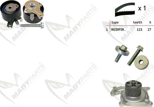 Mabyparts OBKWP0109 - Wasserpumpe + Zahnriemensatz alexcarstop-ersatzteile.com