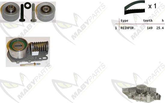 Mabyparts OBKWP0103 - Wasserpumpe + Zahnriemensatz alexcarstop-ersatzteile.com