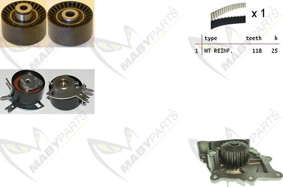 Mabyparts OBKWP0116 - Wasserpumpe + Zahnriemensatz alexcarstop-ersatzteile.com