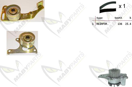 Mabyparts OBKWP0112 - Wasserpumpe + Zahnriemensatz alexcarstop-ersatzteile.com