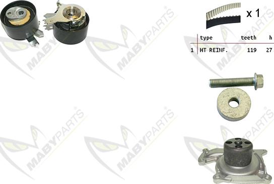 Mabyparts OBKWP0136 - Wasserpumpe + Zahnriemensatz alexcarstop-ersatzteile.com