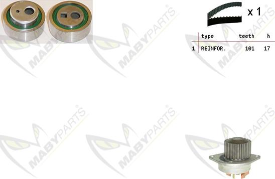 Mabyparts OBKWP0126 - Wasserpumpe + Zahnriemensatz alexcarstop-ersatzteile.com