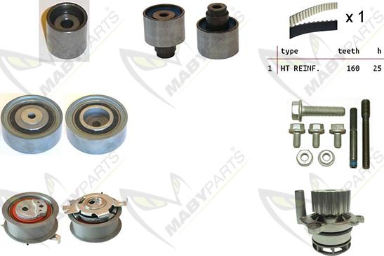 Mabyparts OBKWP0128 - Wasserpumpe + Zahnriemensatz alexcarstop-ersatzteile.com