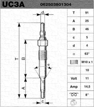 Magneti Marelli 062503801304 - Glühkerze alexcarstop-ersatzteile.com