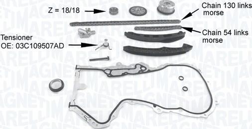 Magneti Marelli 341500001210 - Steuerkettensatz alexcarstop-ersatzteile.com