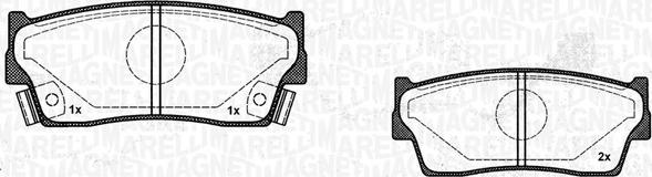 Magneti Marelli 363916060799 - Bremsbelagsatz, Scheibenbremse alexcarstop-ersatzteile.com