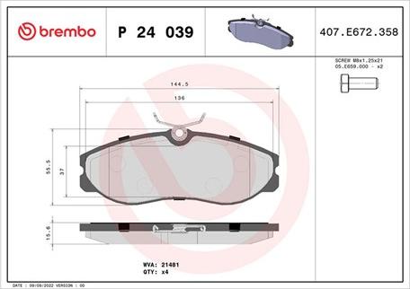 Magneti Marelli 363700424039 - Bremsbelagsatz, Scheibenbremse alexcarstop-ersatzteile.com