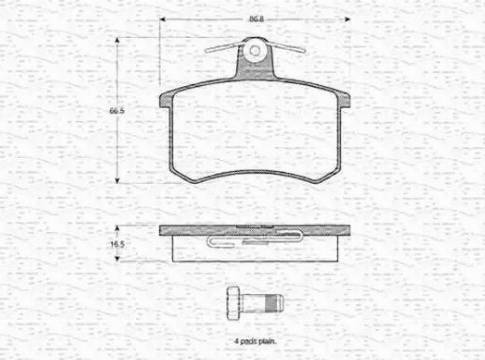 Magneti Marelli 363702160925 - Bremsbelagsatz, Scheibenbremse alexcarstop-ersatzteile.com