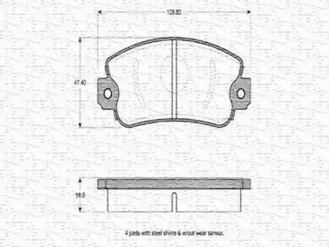 Magneti Marelli 363702160139 - Bremsbelagsatz, Scheibenbremse alexcarstop-ersatzteile.com