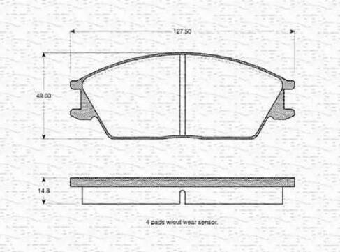 Magneti Marelli 363702160815 - Bremsbelagsatz, Scheibenbremse alexcarstop-ersatzteile.com