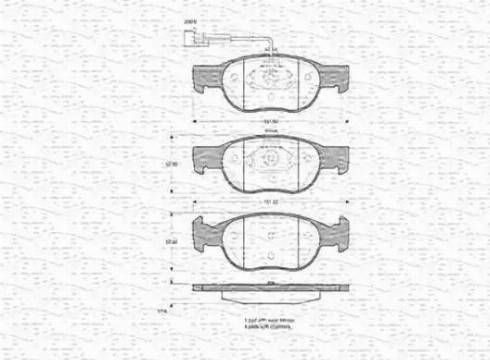 Magneti Marelli 363702160340 - Bremsbelagsatz, Scheibenbremse alexcarstop-ersatzteile.com