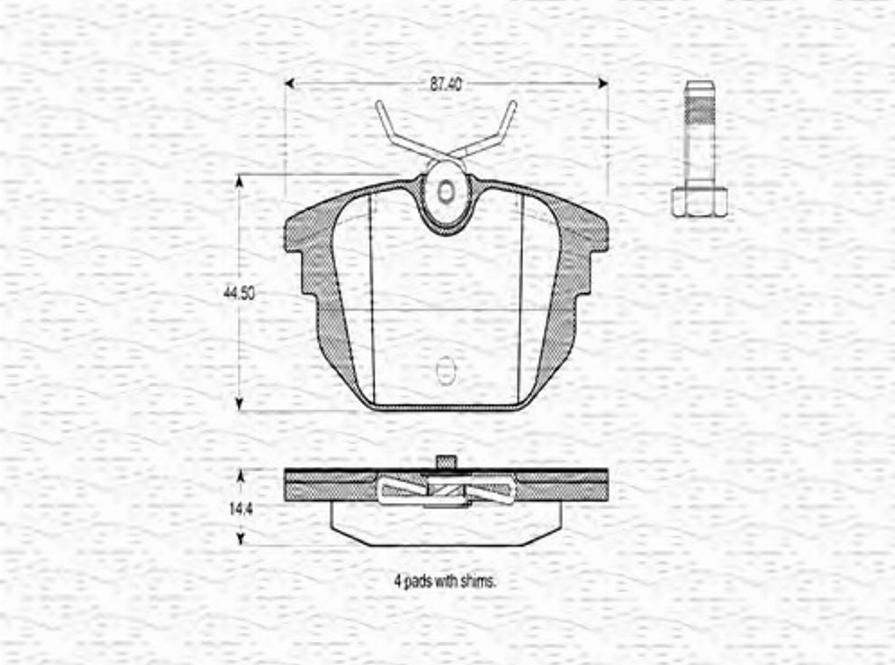 Magneti Marelli 363702160384 - Bremsbelagsatz, Scheibenbremse alexcarstop-ersatzteile.com