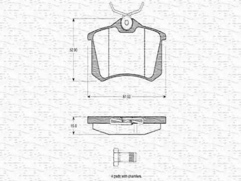 Magneti Marelli 363702160201 - Bremsbelagsatz, Scheibenbremse alexcarstop-ersatzteile.com