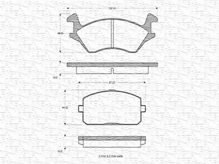 Magneti Marelli 363702160702 - Bremsbelagsatz, Scheibenbremse alexcarstop-ersatzteile.com