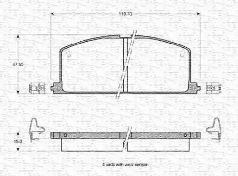 Magneti Marelli 363702160787 - Bremsbelagsatz, Scheibenbremse alexcarstop-ersatzteile.com