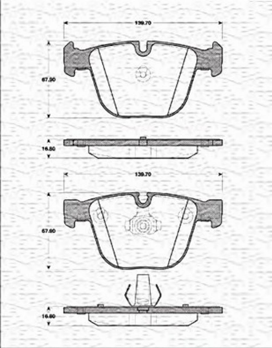 Magneti Marelli 363702161334 - Bremsbelagsatz, Scheibenbremse alexcarstop-ersatzteile.com