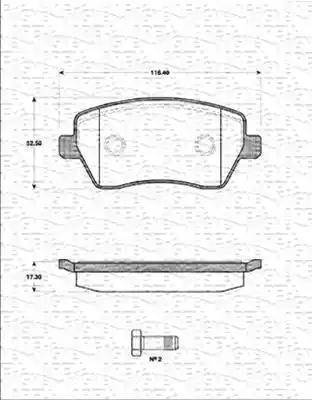 Magneti Marelli 363702161250 - Bremsbelagsatz, Scheibenbremse alexcarstop-ersatzteile.com