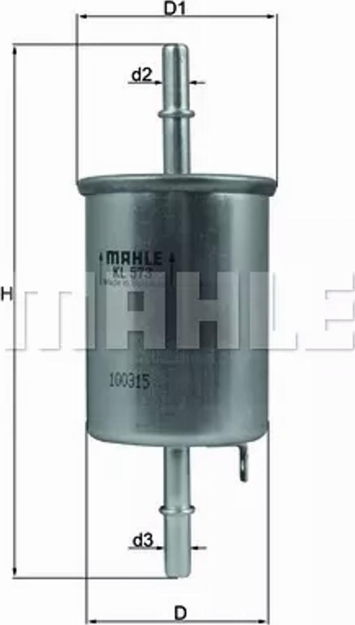 MAHLE KL 573 - Kraftstofffilter alexcarstop-ersatzteile.com