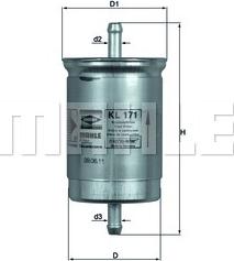 MAHLE KL 171 - Kraftstofffilter alexcarstop-ersatzteile.com