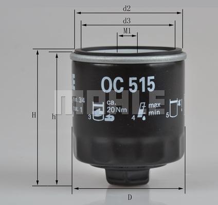 MAHLE OC 515 - Ölfilter alexcarstop-ersatzteile.com