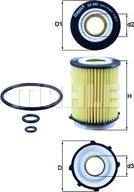 MAHLE OX 982D - Ölfilter alexcarstop-ersatzteile.com