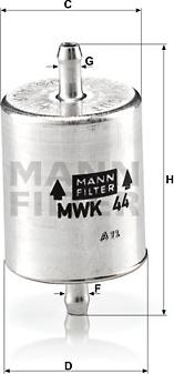 Mann-Filter MWK 44 - Kraftstofffilter alexcarstop-ersatzteile.com