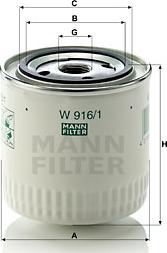 Mann-Filter W 916/1 - Ölfilter alexcarstop-ersatzteile.com