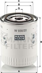 Mann-Filter W 930/20 - Ölfilter alexcarstop-ersatzteile.com