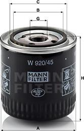 Mann-Filter W 920/45 - Ölfilter alexcarstop-ersatzteile.com