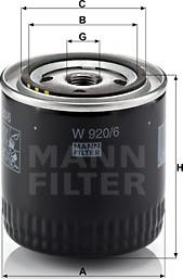 Mann-Filter W 920/6 - Ölfilter alexcarstop-ersatzteile.com